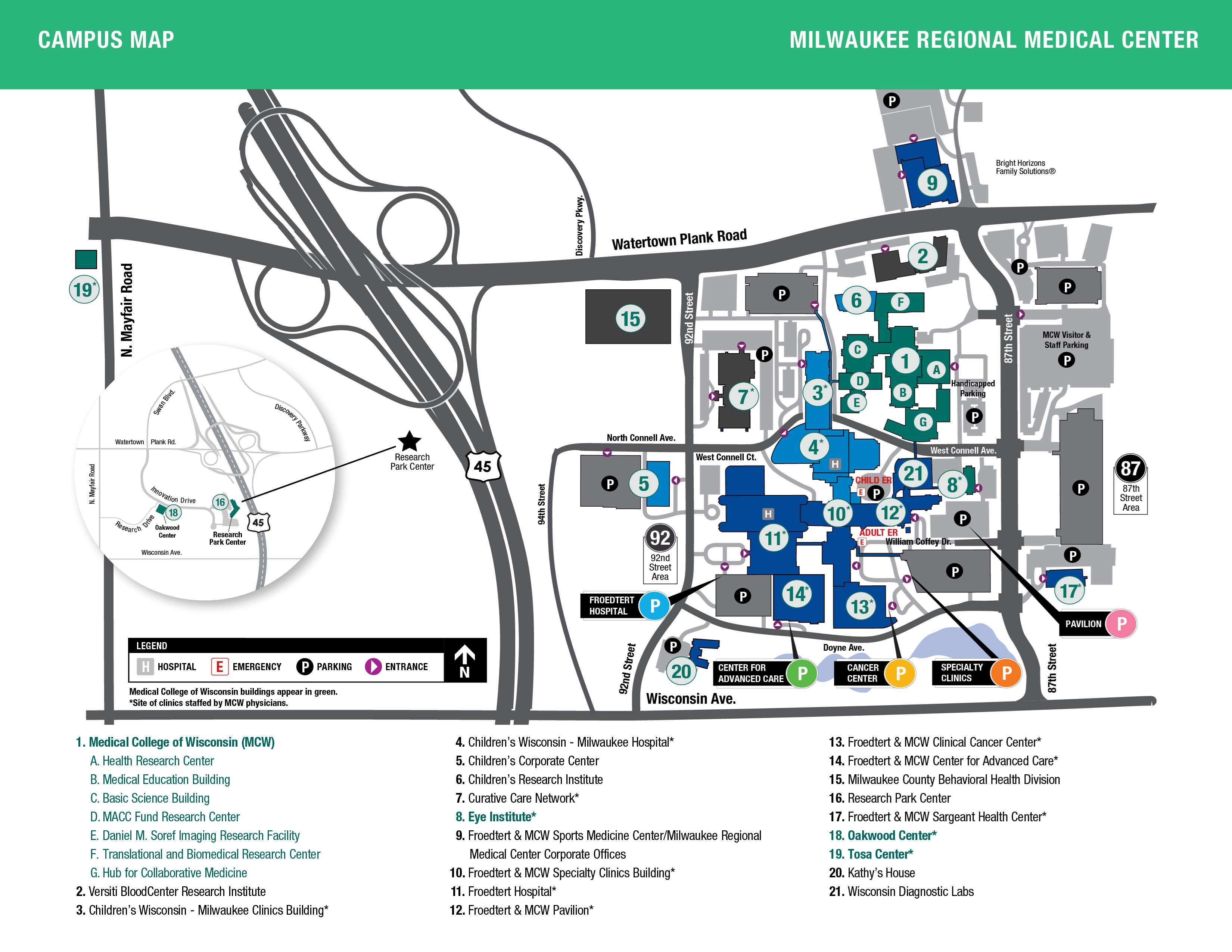 2022 MCW Campus Map
