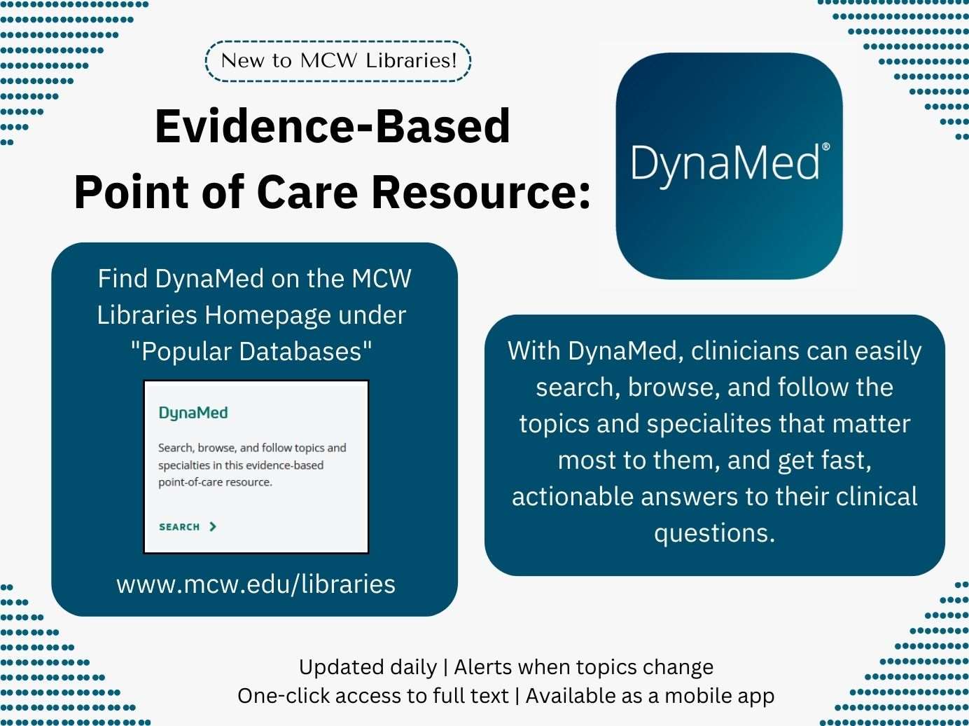 DynaMed | MCW Libraries Featured Resource