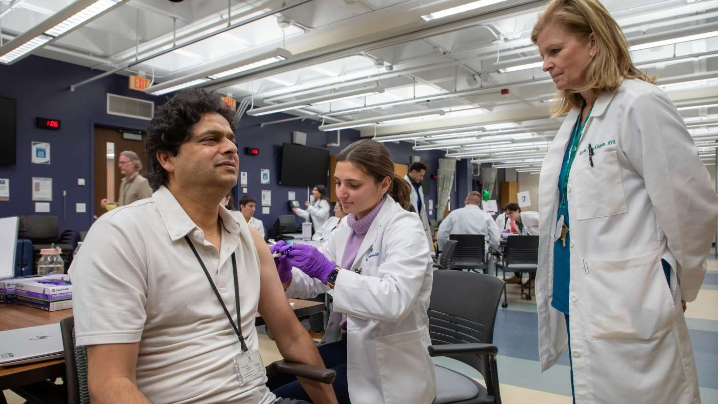 Man receiving a vaccination