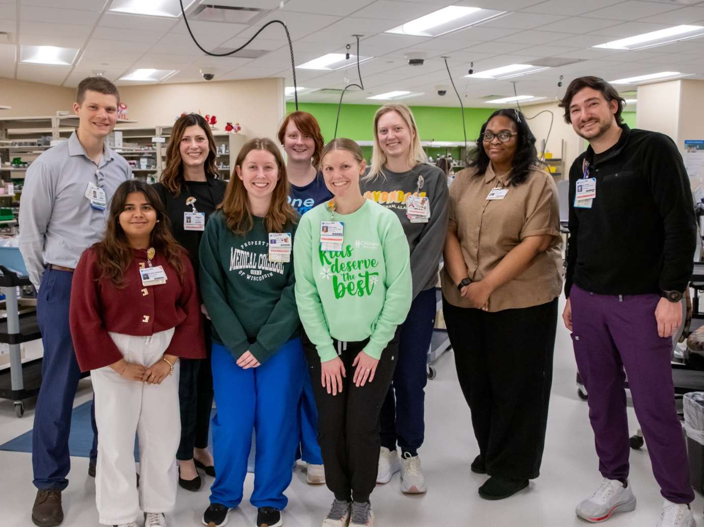 MCW School of Pharmacy students and Children's Wisconsin pharmacy team