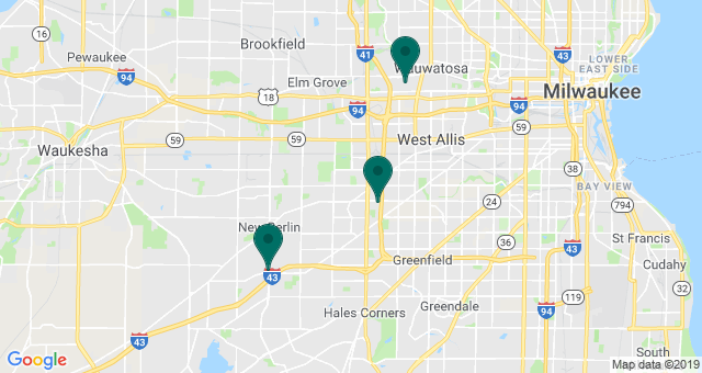 map of clinics' locations