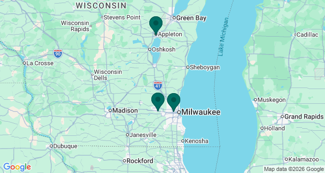 map of clinics' locations