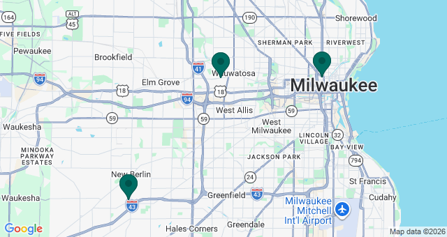 map of clinics' locations