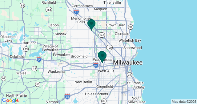 map of clinics' locations