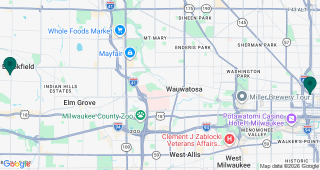 map of clinics' locations