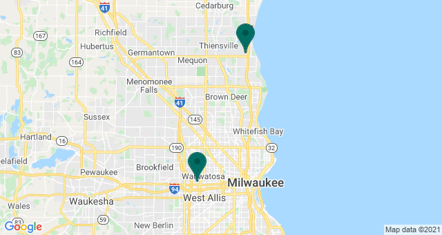 map of clinics' locations