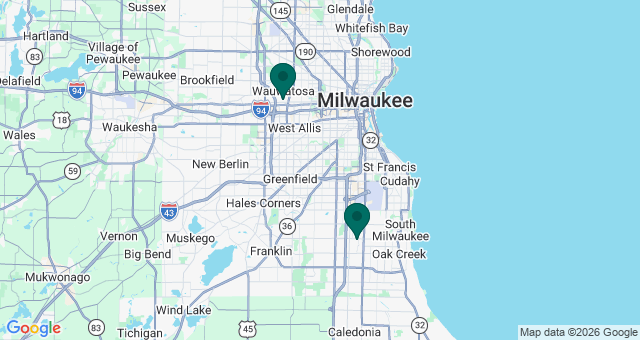 map of clinics' locations