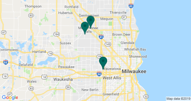 map of clinics' locations