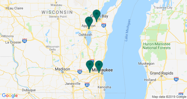 map of clinics' locations