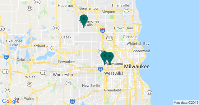 map of clinics' locations