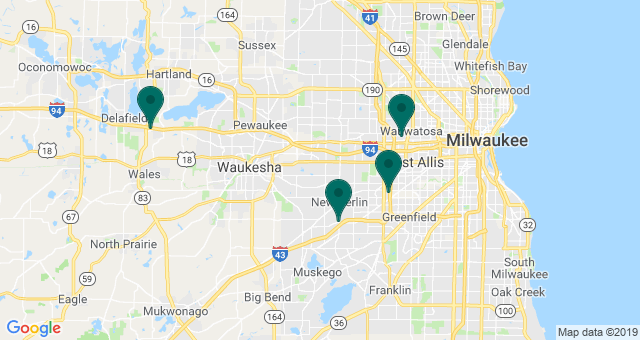 map of clinics' locations