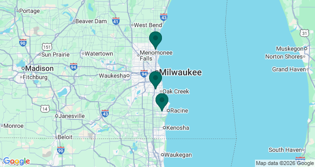 map of clinics' locations