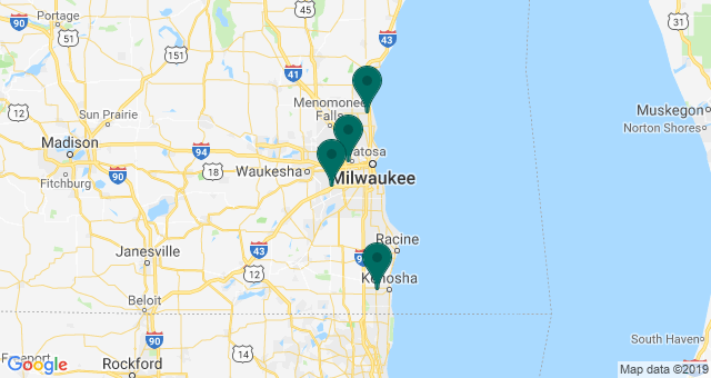 map of clinics' locations