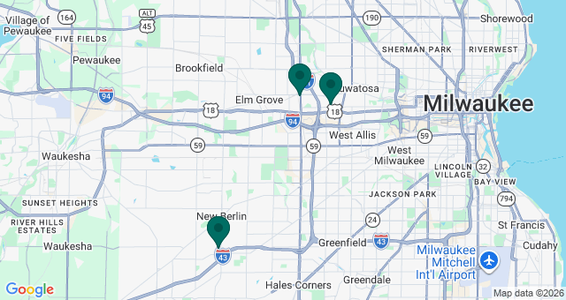 map of clinics' locations