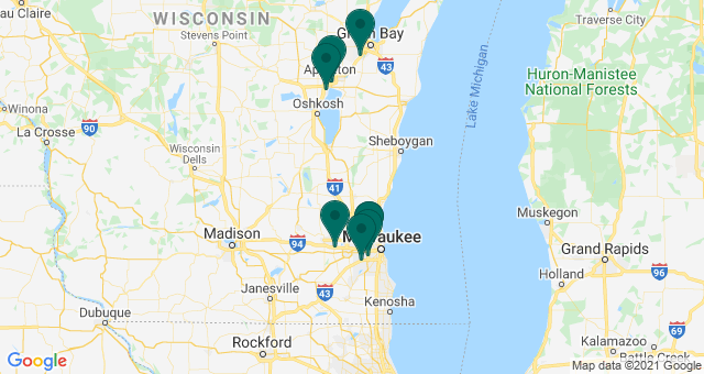 map of clinics' locations