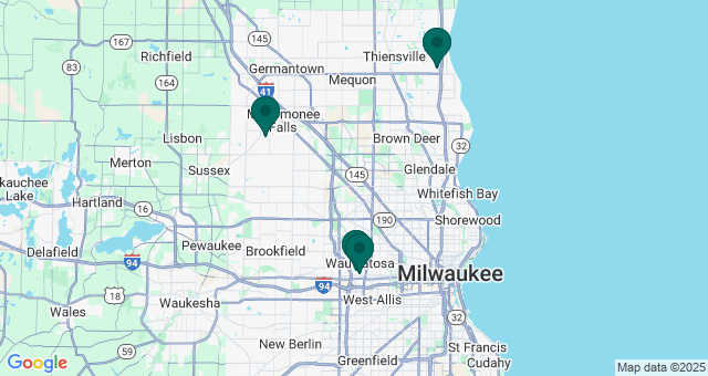 map of clinics' locations