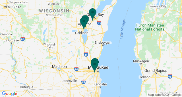 map of clinics' locations