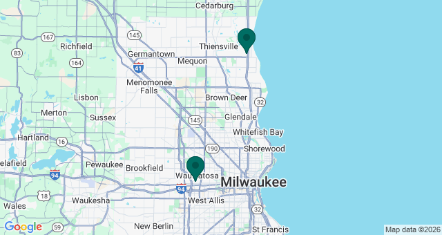 map of clinics' locations