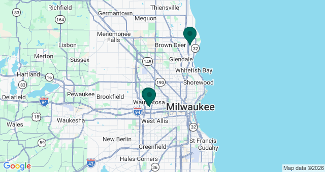 map of clinics' locations