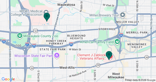 map of clinics' locations