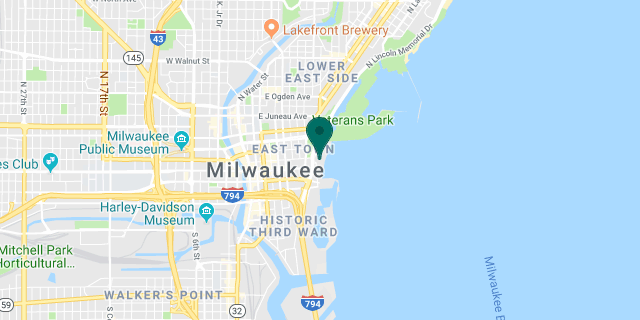 Milwaukee Art Museum Google map location