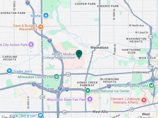 Medical College of Wisconsin Google map location