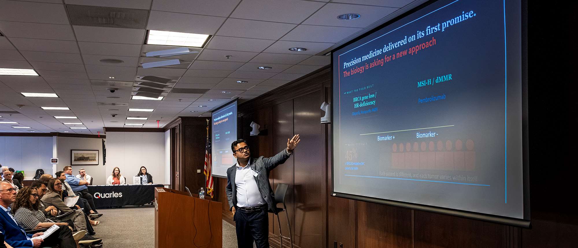 Man doing a presentation in a conference room