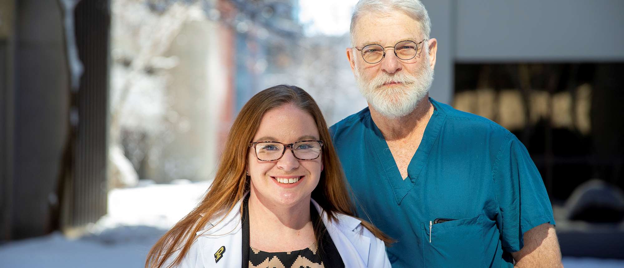 Holly Maize, second year MCW pharmacy student with Dr. Bruce A. Kaufman, MCW pediatric neurosurgeon