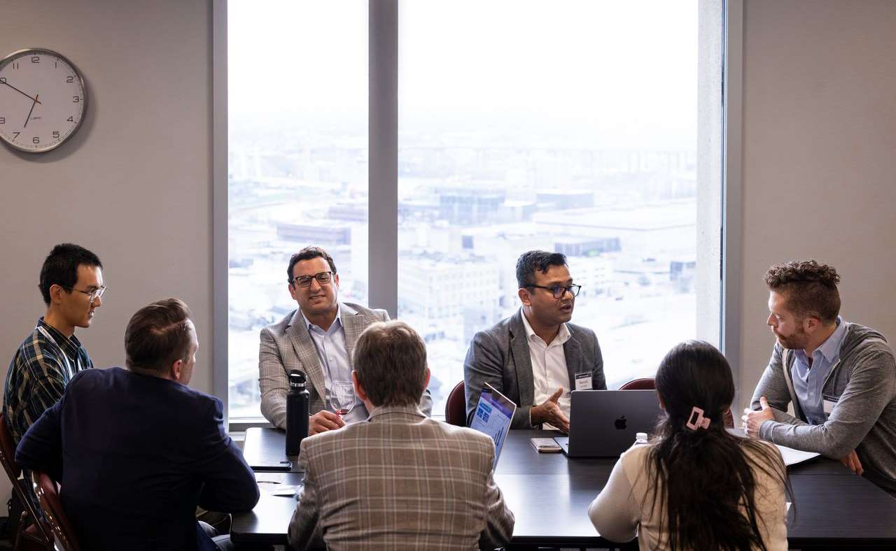 Dr. Navonil De Sarkar discusses a new computational platform with investors at Milwaukee's First Look Forum.