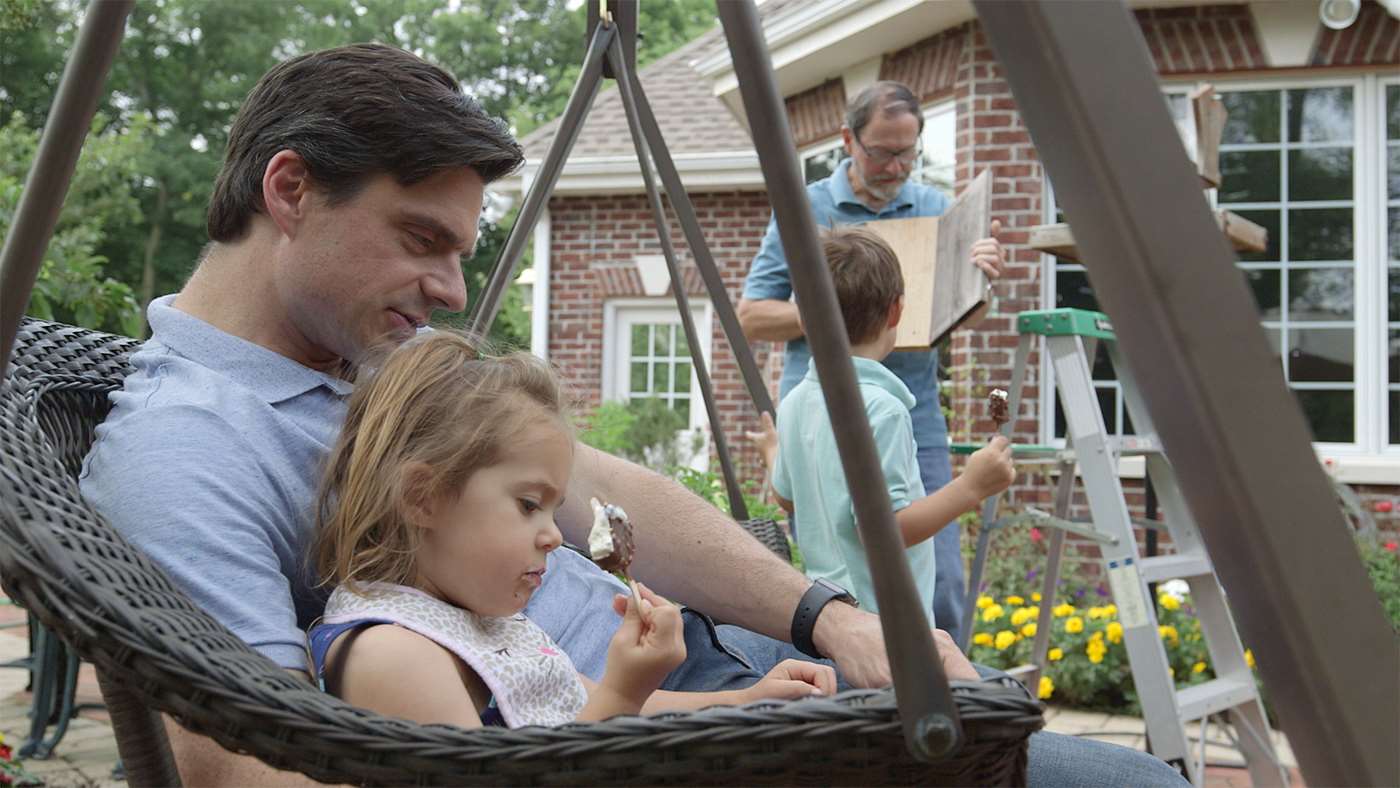 Dr. David Joyce with his daughter and family