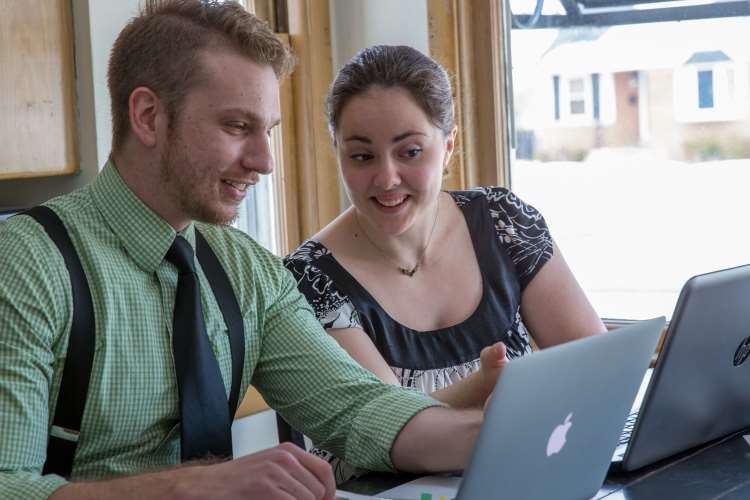 Gunnar Whealy feels at home while studying with his classmates