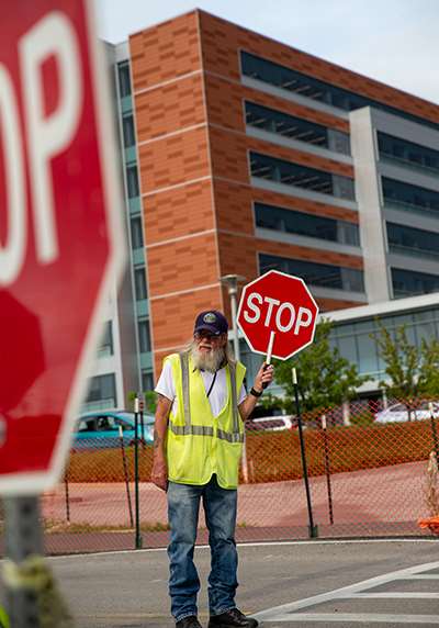 John Kummer, crossing guard at MCW-Milwaukee campus