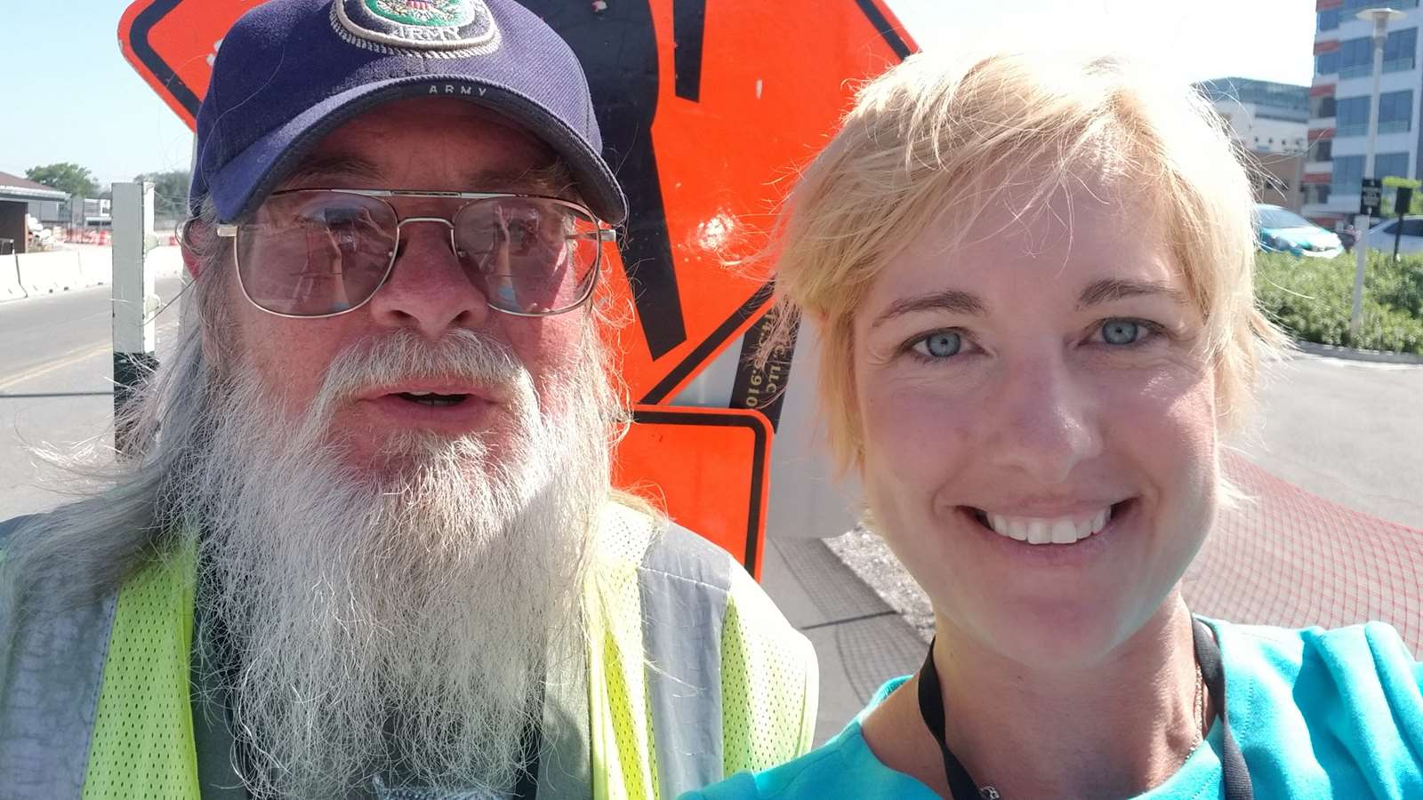 John Kummer, MCW crossing guard and Dr. Nicole Lohr