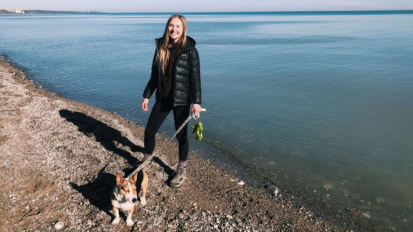 Kelsey Lamb, MCW medical student, and her dog