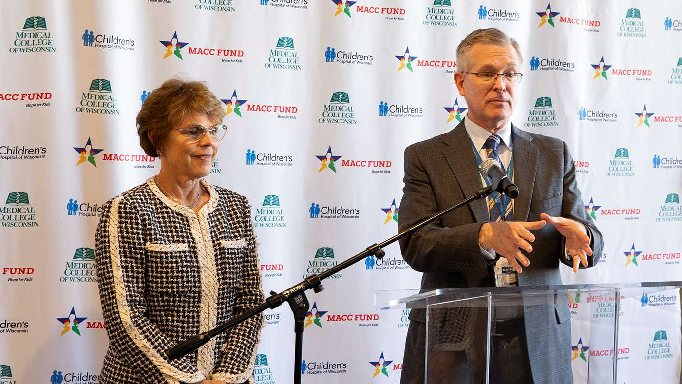 Peggy Troy, Children's Wisconsin president and CEO, and Dr. John R. Raymond, Sr., MCW president and CEO