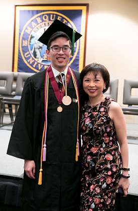 Matthew and his mother, Dr. Judith Kosasih