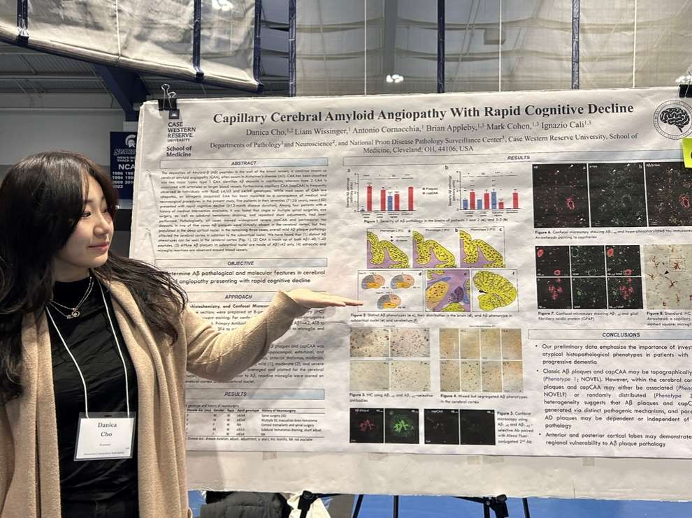 Danica Cho presenting research poster