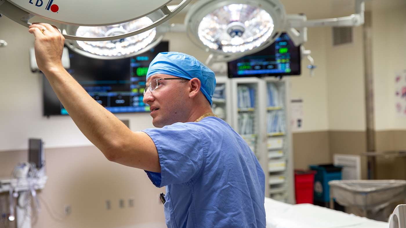 Dr. Max Krucoff in operating room