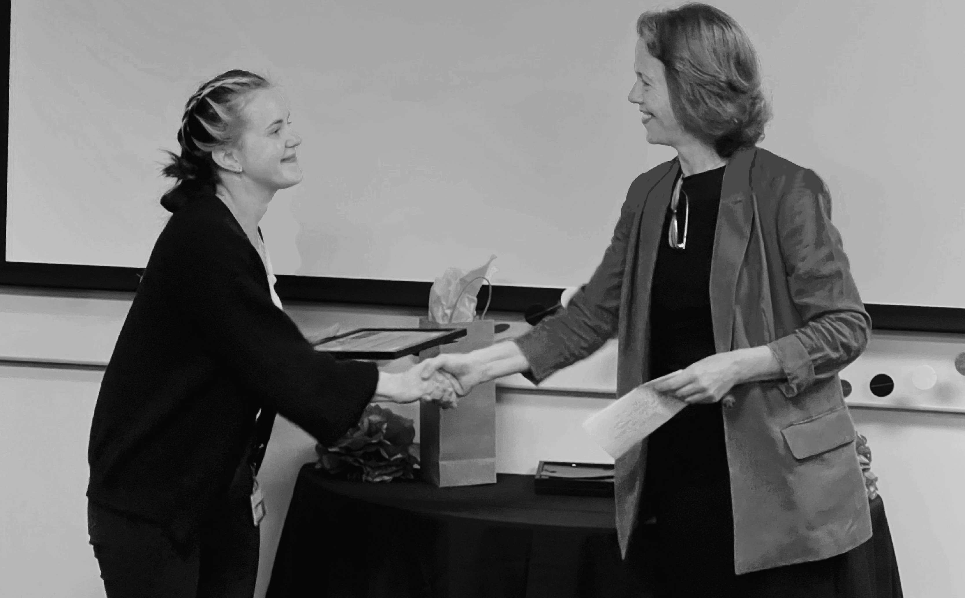 student receiving award