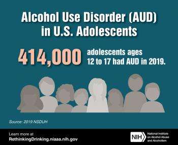 Alcohol Use Disorders in US Adolescents Infographic (NIAAA)