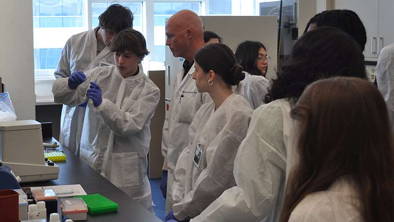 Students participating in lab activities