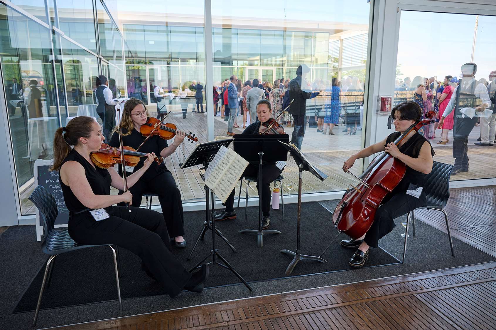 Cora Helton, Elizabeth Alessio, Meredith Hiller, and Maya Blau of the Medical College of Wisconsin Orchestra