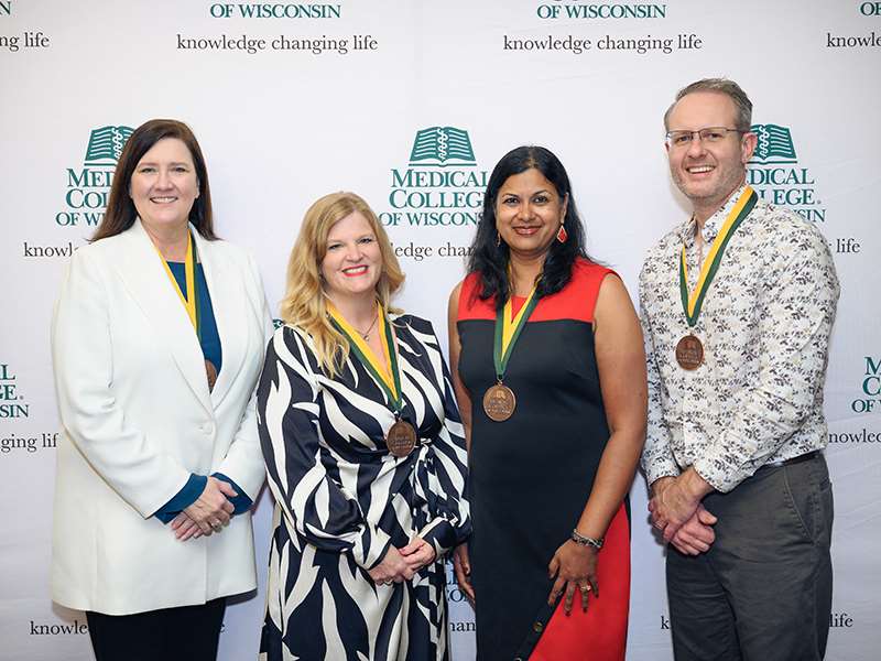 2024 Investiture Ceremony recipients (l-r): Timmons, Kohlbeck, Sahoo, Miller