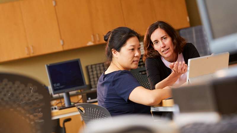 Dr. Gilat-Schmit working in Biomedical Engineering Lab