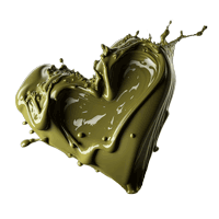 liquid green heart tilted left