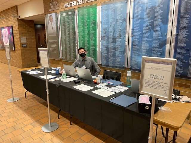 Symposium registration table