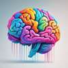 Brightly colored AI-generated rendering of brain