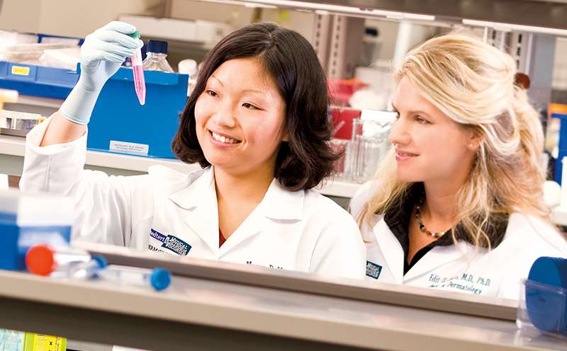 Female Lab Researchers Working In Lab Picture