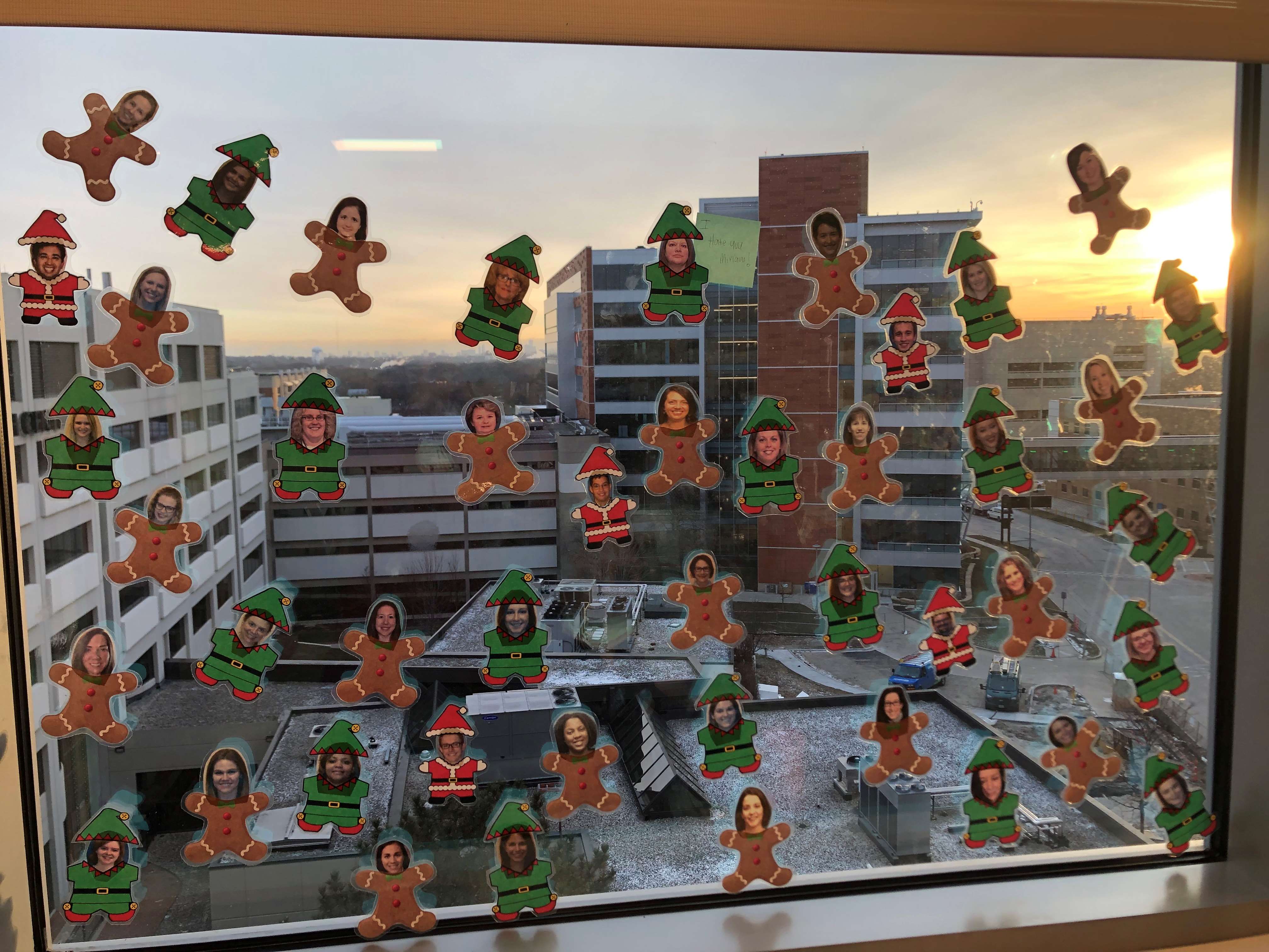 Faces on Windows for Christmas