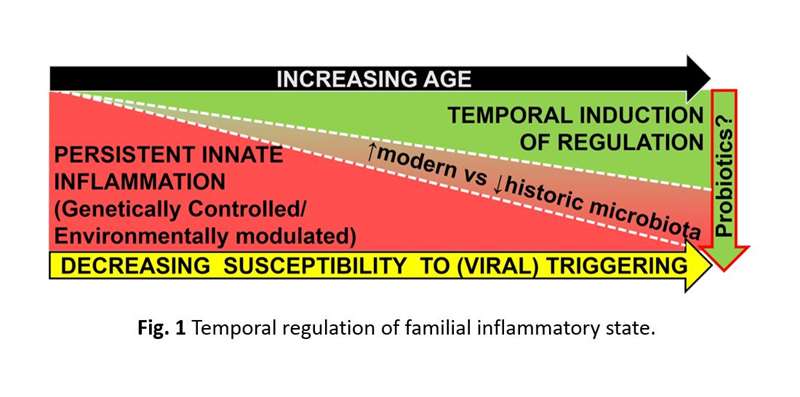 Fig 1 Temporal Regulation of familial inflammatory state
